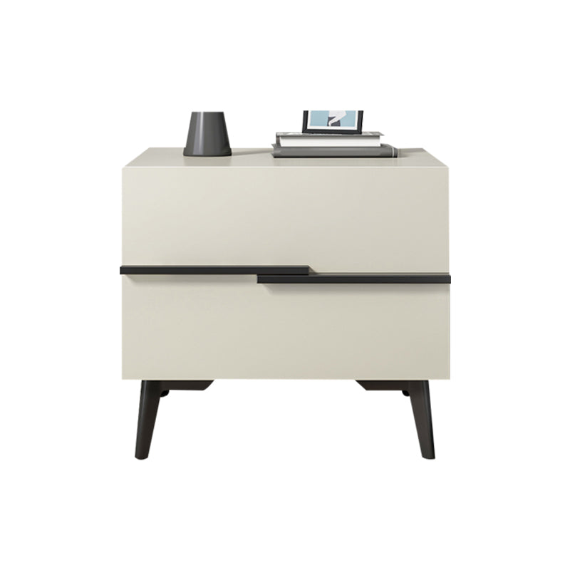 2つの引き出し付きのコンテンポラリーナイトテーブルフェイクウッドベッドサイドキャビネット