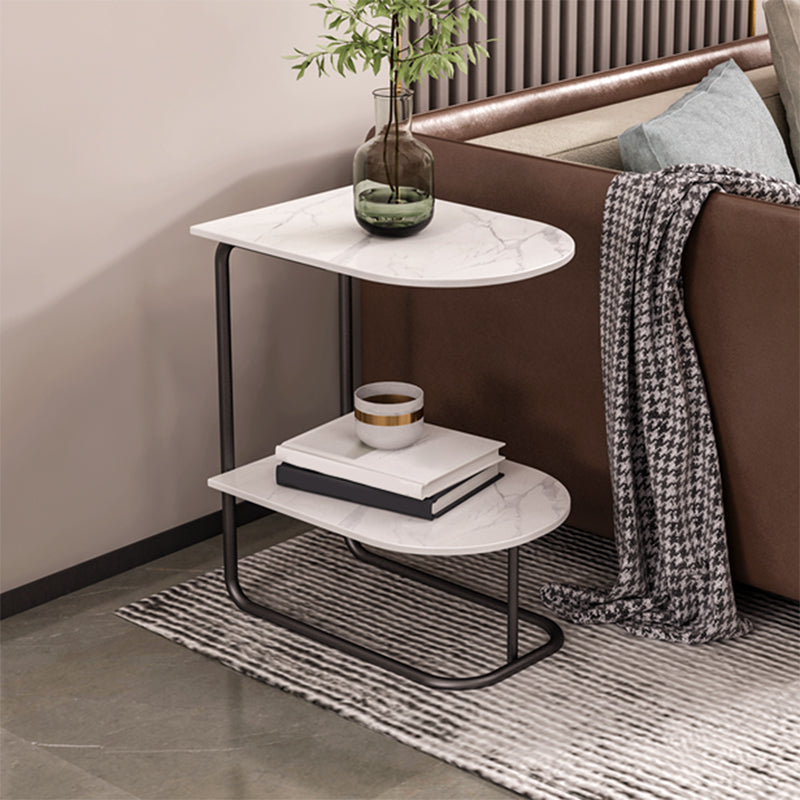 Classic Glam Night Table Open Storage Bedside Cabinet for Bedroom White-Black 1 Piece Clearhalo 'Bedroom Furniture' 'furn' 'furn_night_stand' 'Furniture' 'night_stand' 'Nightstands' 7449553