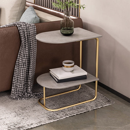 Classic Glam Night Table Open Storage Bedside Cabinet for Bedroom Grey-Gold 1 Piece Clearhalo 'Bedroom Furniture' 'furn' 'furn_night_stand' 'Furniture' 'night_stand' 'Nightstands' 7449557