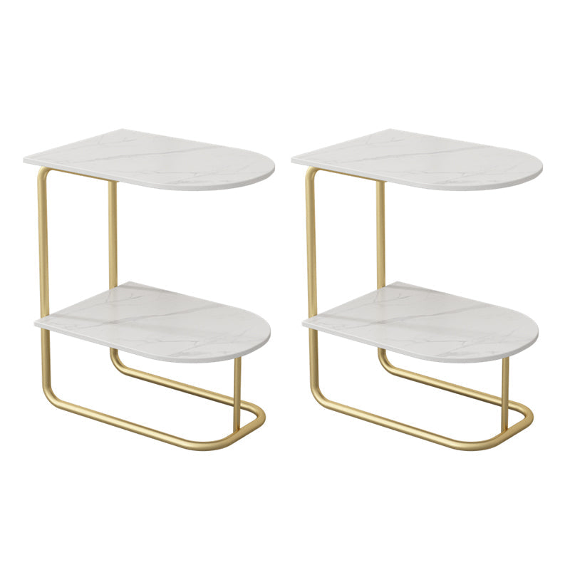 Classic Glam Night Table Open Storage Bedside Cabinet for Bedroom White-Gold 2 Piece Set Clearhalo 'Bedroom Furniture' 'furn' 'furn_night_stand' 'Furniture' 'night_stand' 'Nightstands' 7449558