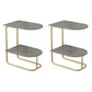 Classic Glam Night Table Open Storage Bedside Cabinet for Bedroom Grey-Gold 2 Piece Set Clearhalo 'Bedroom Furniture' 'furn' 'furn_night_stand' 'Furniture' 'night_stand' 'Nightstands' 7449560
