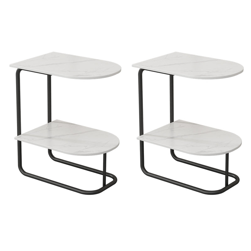 Classic Glam Night Table Open Storage Bedside Cabinet for Bedroom White-Black 2 Piece Set Clearhalo 'Bedroom Furniture' 'furn' 'furn_night_stand' 'Furniture' 'night_stand' 'Nightstands' 7449562