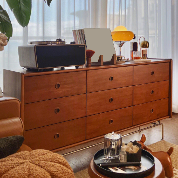 Cofre de almacenamiento de almacenamiento marrón tocador de cofre de almacenamiento de madera con cajones