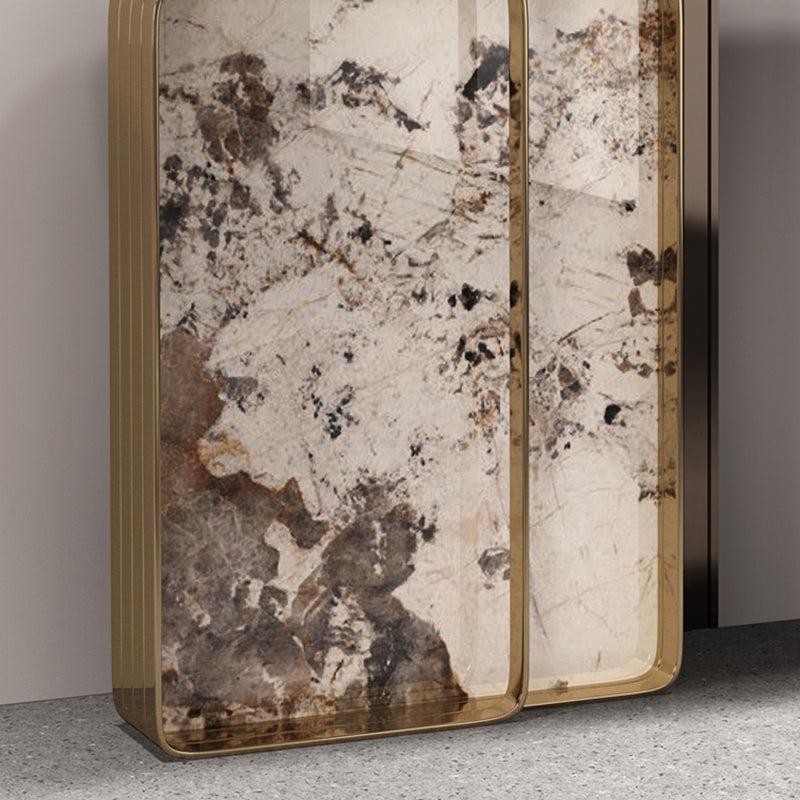 Rectangle Shape Contemporary Console Table Stone Sofa Table in Gold for Hall Clearhalo 'Console Tables' 'console_tables' 'Entry & Mudroom Furniture' 'furn' 'furn_console_tables' 'Furniture' 7449697