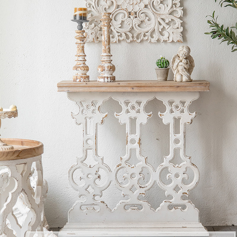 Rectangle French Country Console Table White Wood Sofa Table