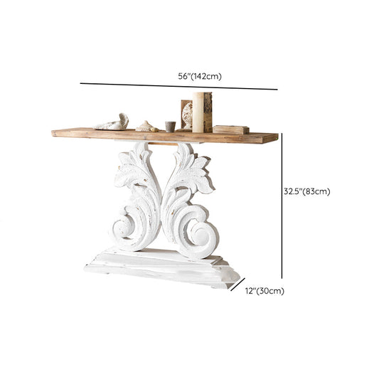 Rectangle French Country Console Table White Wood Sofa Table