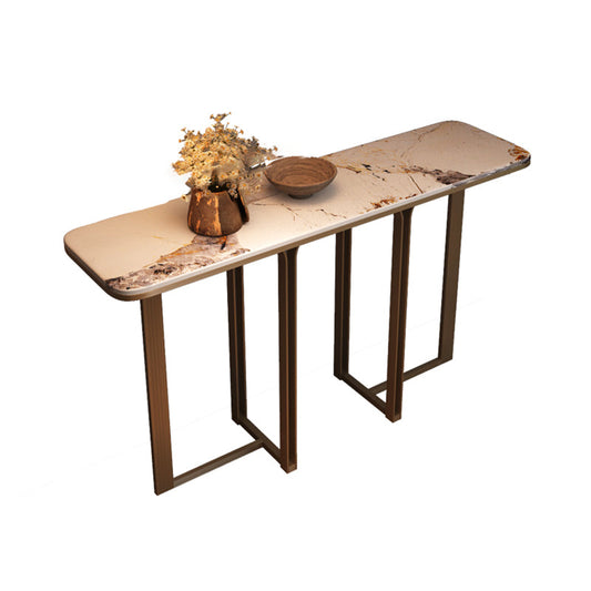 Rectangle Shape Contemporary Console Table White/Black Stone Console Sofa Table