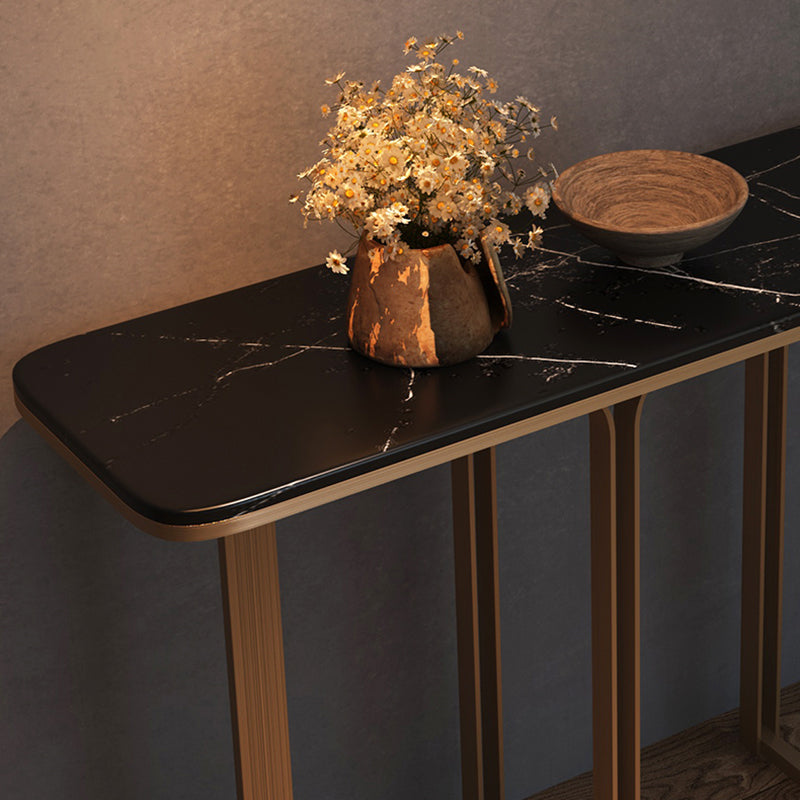Tavolo console contemporanea a forma di rettangolo bianco tavolo da divano console in pietra bianca/nera