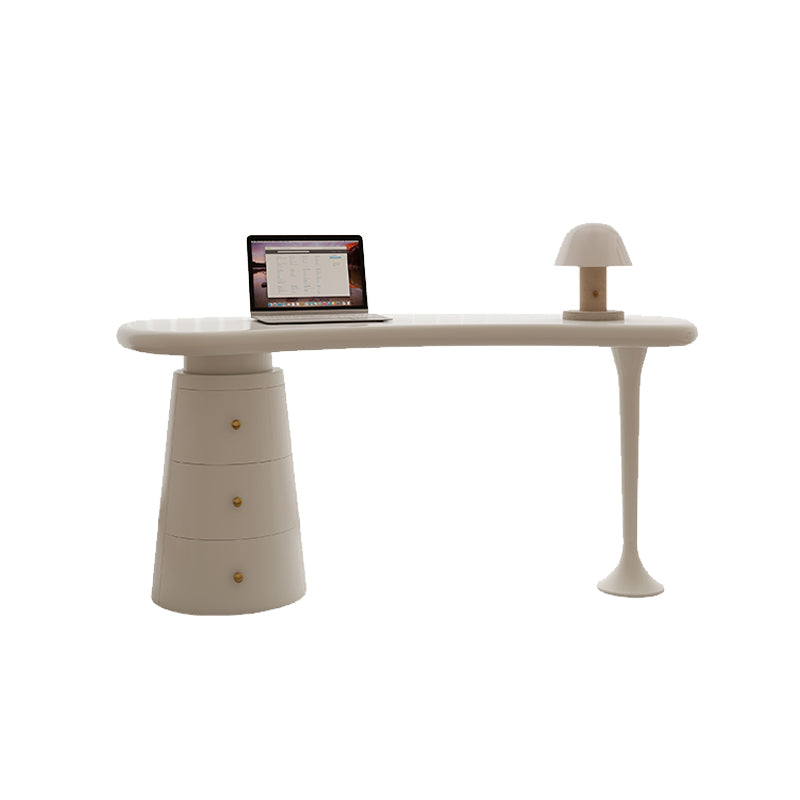 Table de conférence en forme de forme gratuite Modern Wooden Writing Desk en blanc