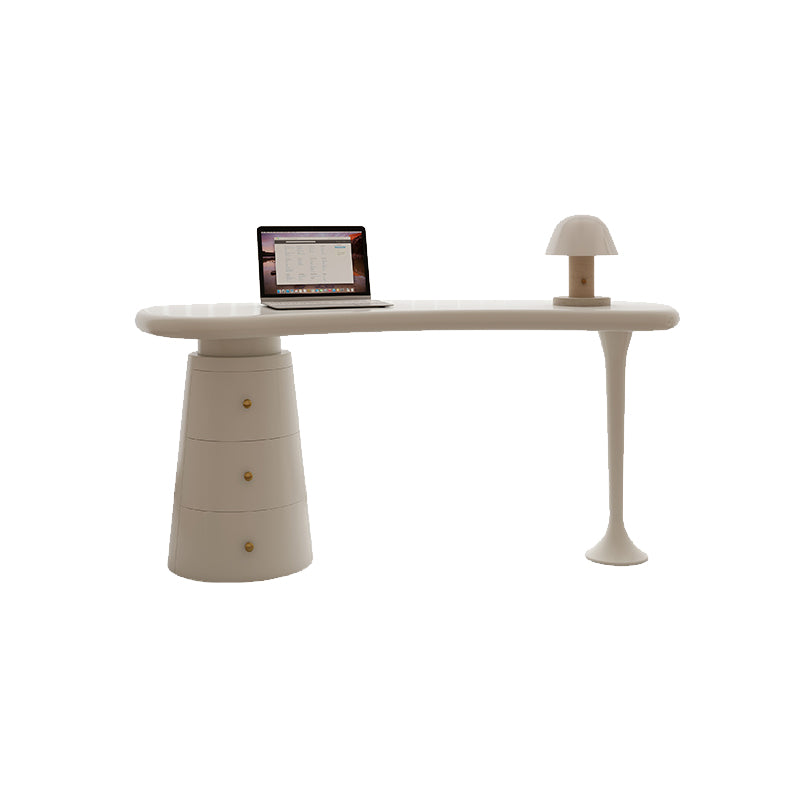 Table de conférence en forme de forme gratuite Modern Wooden Writing Desk en blanc