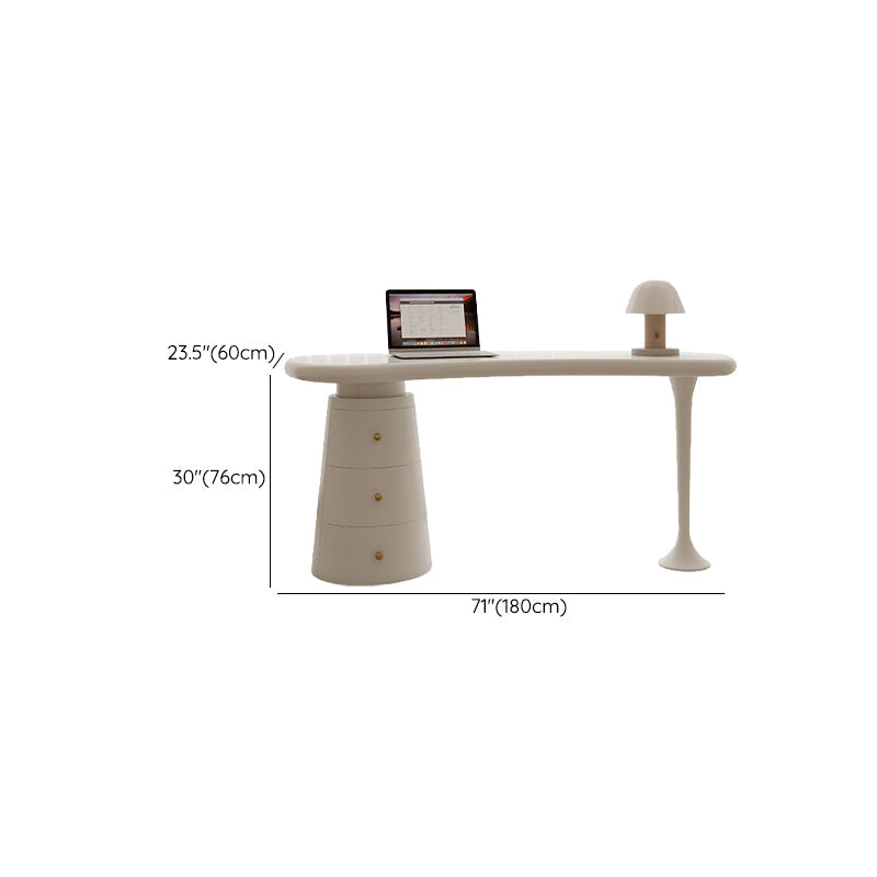 Table de conférence en forme de forme gratuite Modern Wooden Writing Desk en blanc