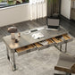 Rechthoek Stone Top Office Desk Modern Style Gray Writing Desk voor kantoor