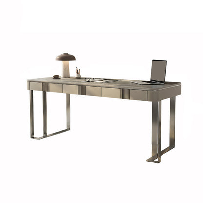 Rechthoek Stone Top Office Desk Modern Style Gray Writing Desk voor kantoor