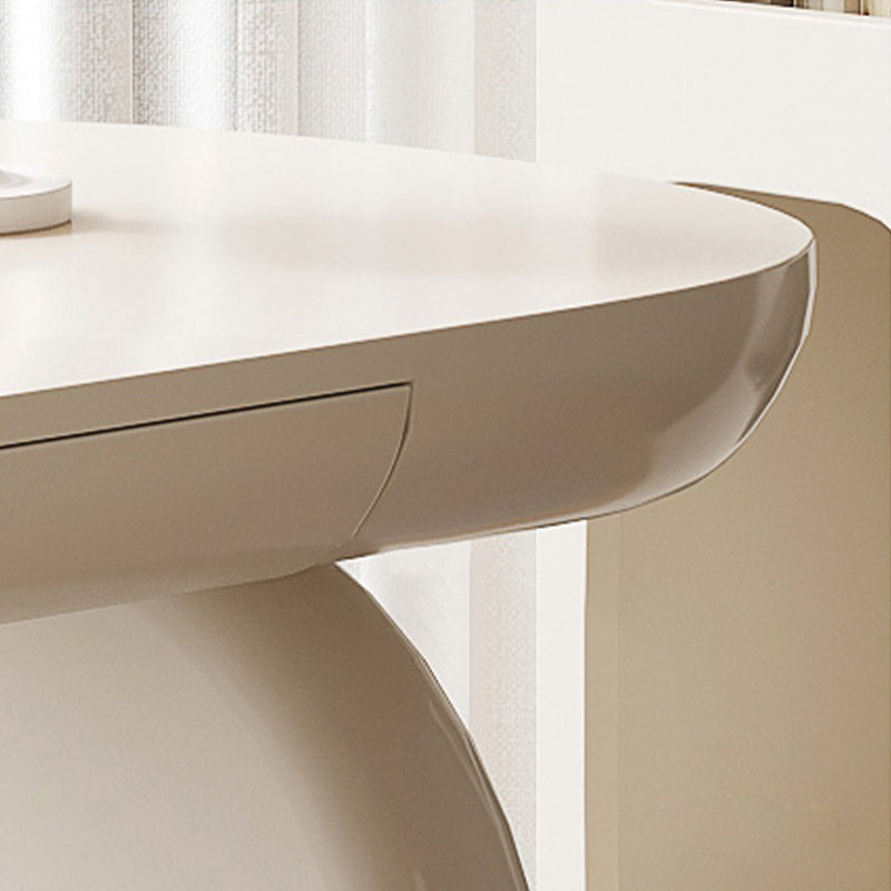 Bureau d'écriture en bois d'ingénierie de style industriel Bureau de bureau incurvé avec 2 tiroirs