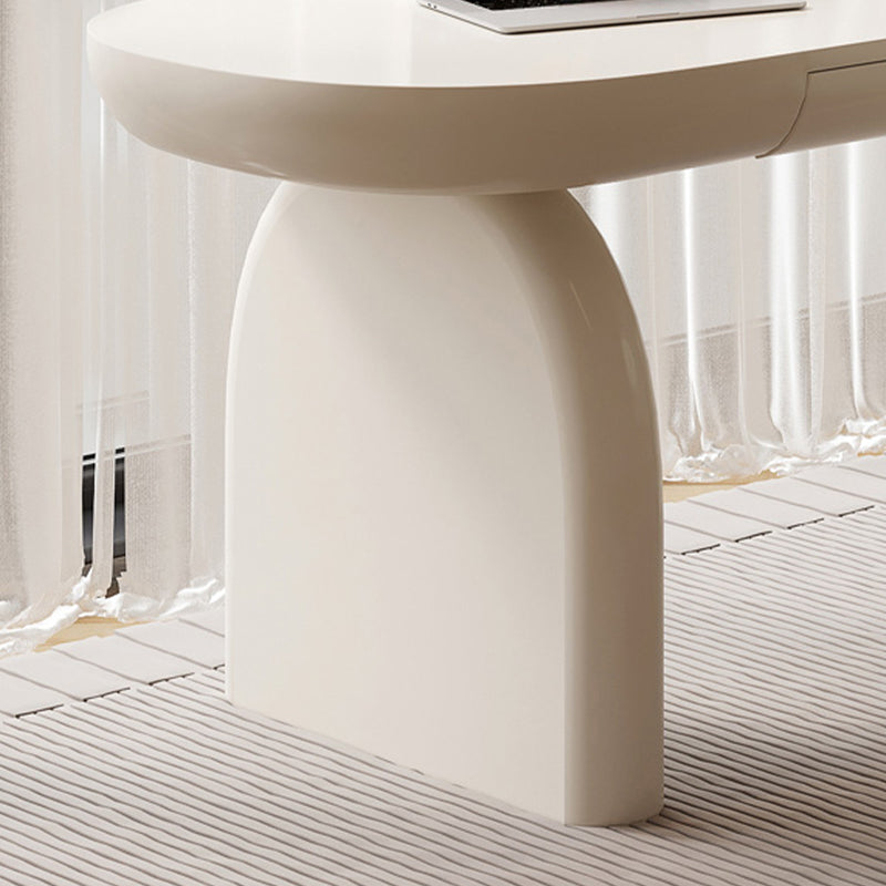 Bureau d'écriture en bois d'ingénierie de style industriel Bureau de bureau incurvé avec 2 tiroirs