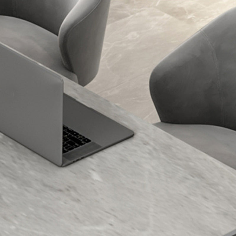 Rectangle Stone Office Desk Modern Style Grey Writing Desk for Office Clearhalo 'furn' 'furn_office_desk' 'Furniture' 'Office Desks' 'Office Furniture' 'office_desk' 7449837