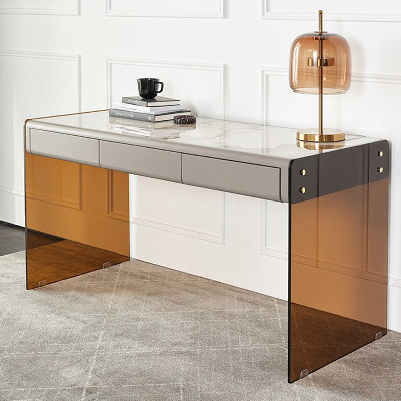 Hedendaagse stijl Stone Office Desk rechthoekige vorm Taakbureau met 2 poten