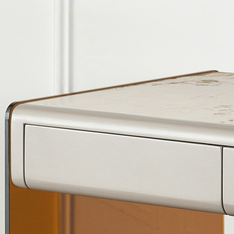 Hedendaagse stijl Stone Office Desk rechthoekige vorm Taakbureau met 2 poten