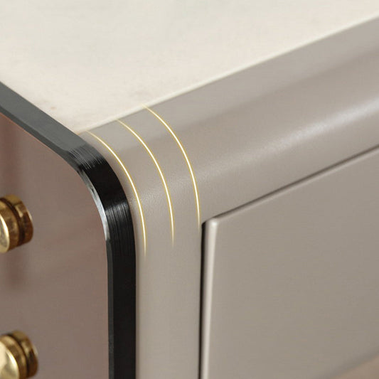 Desaggio della pietra in pietra in stile contemporaneo Desk a forma rettangolare con 2 gambe