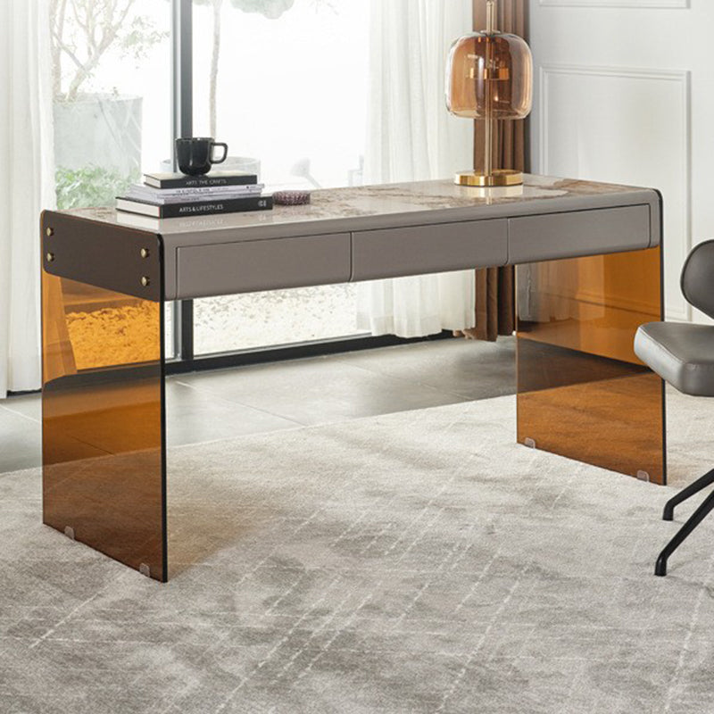 Hedendaagse stijl Stone Office Desk rechthoekige vorm Taakbureau met 2 poten