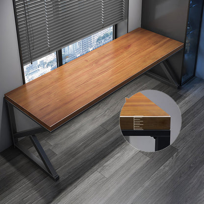 Table d'ordinateur de forme rectangulaire Bureau d'écriture en bois massif en marron