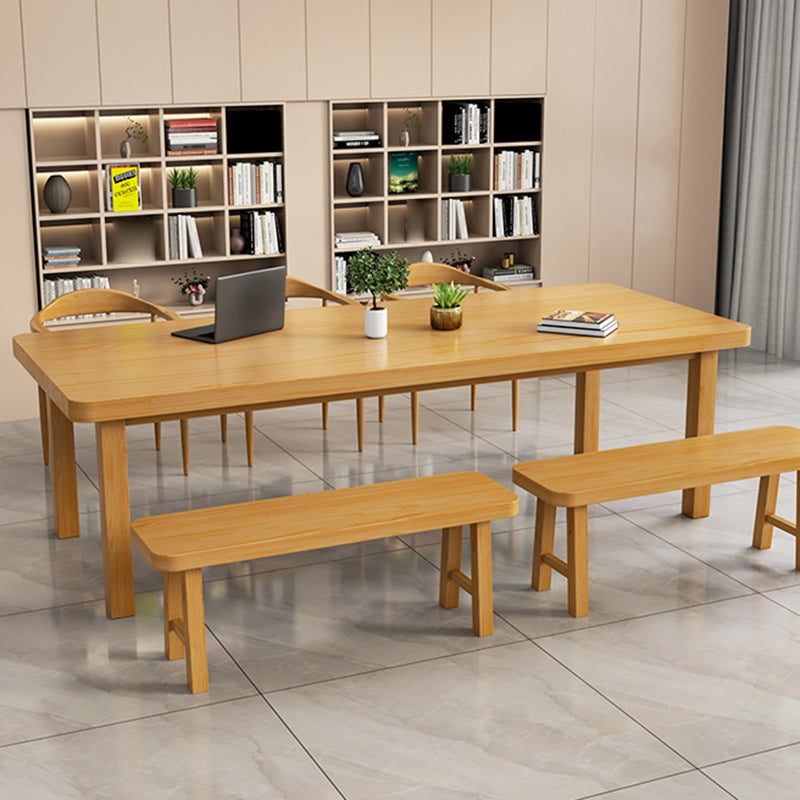 Bureau de bureau en bois contemporain Bureau de tâche de forme rectangulaire avec 4 jambes