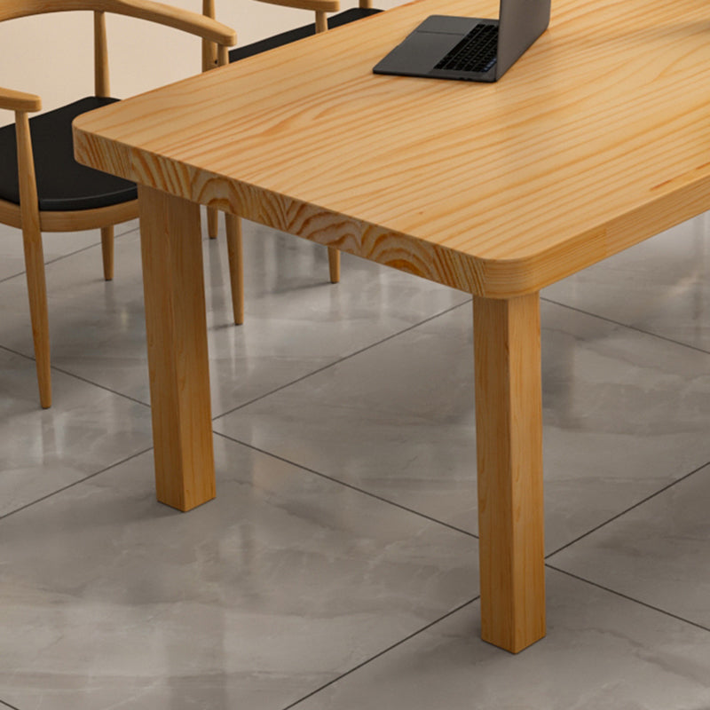 Bureau de bureau en bois contemporain Bureau de tâche de forme rectangulaire avec 4 jambes