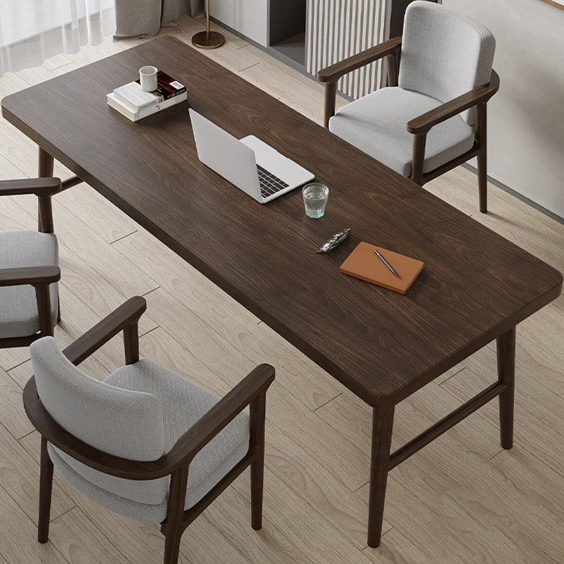 Hedendaagse stijl Wood Office Desk rechthoekige vorm Taakbureau in donkerbruin