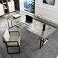 Rectangle Stone Top Office Desk escritura industrial con base de metal para la oficina