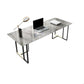 Rectangle Stone Top Office Desk escritura industrial con base de metal para la oficina