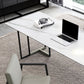 Rectangle Stone Top Office Desk escritura industrial con base de metal para la oficina