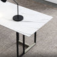 Rectangle Stone Top Office Desk escritura industrial con base de metal para la oficina