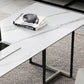 Rectangle Stone Top Office Desk escritura industrial con base de metal para la oficina