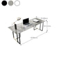 Rectangle Stone Top Office Desk escritura industrial con base de metal para la oficina