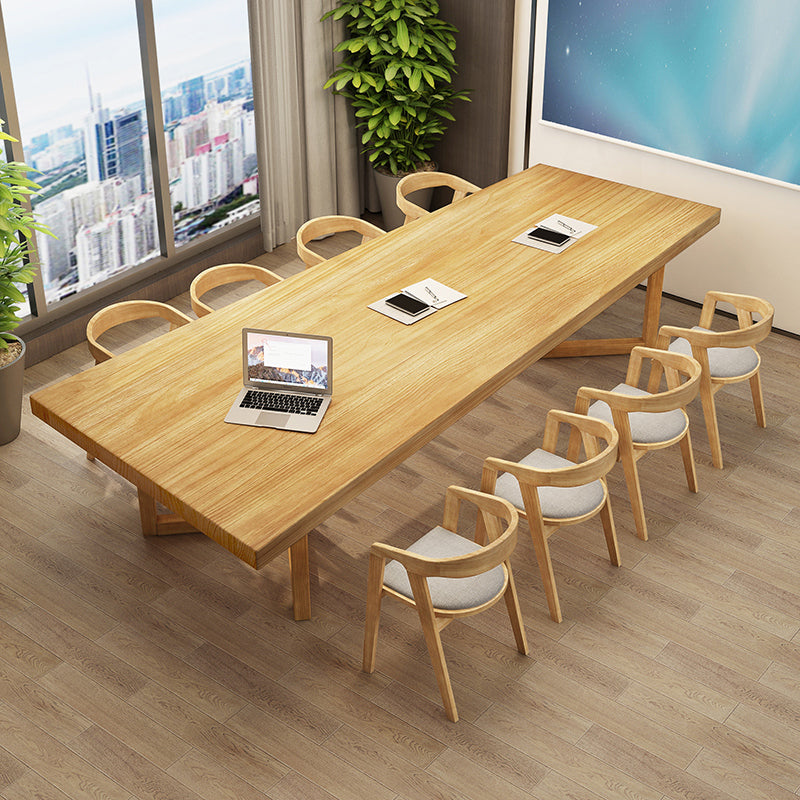 Contemporary Style Wood Office Desk Rectangular Shape Task Desk with Legs 86.6"L x 35.4"W x 29.5"H Clearhalo 'furn' 'furn_office_desk' 'Furniture' 'Office Desks' 'Office Furniture' 'office_desk' 7450174