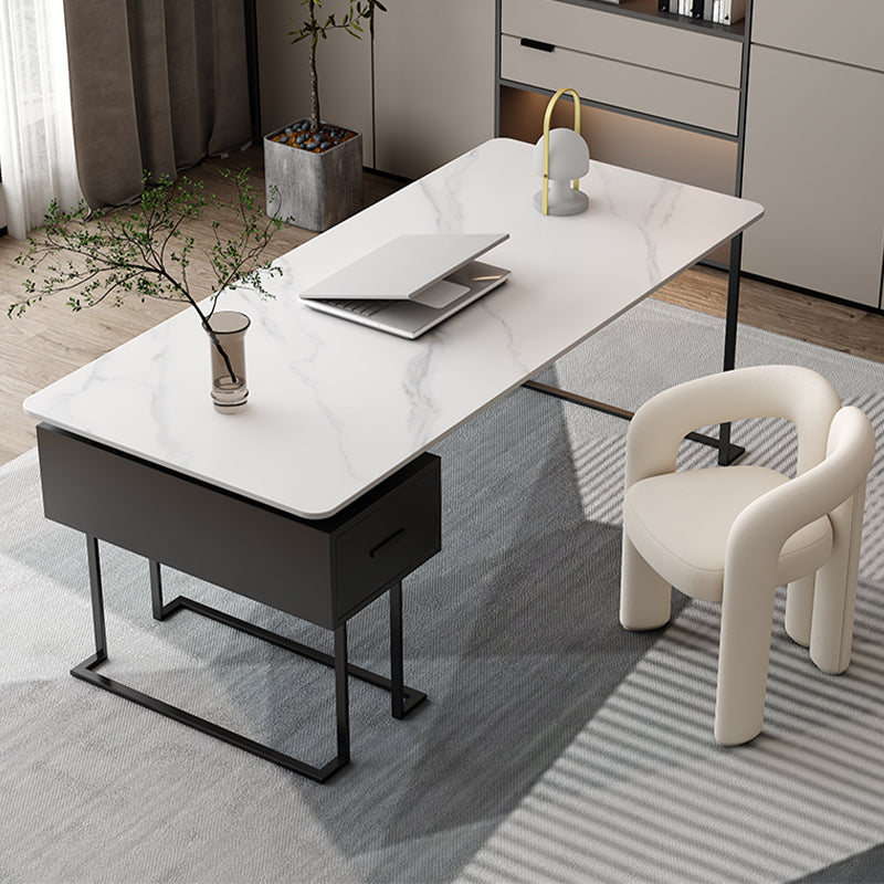 Rectangle Fintered Stone Top Office bureau de style moderne