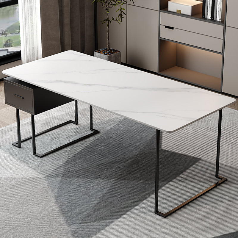 Rectangle Fintered Stone Top Office bureau de style moderne