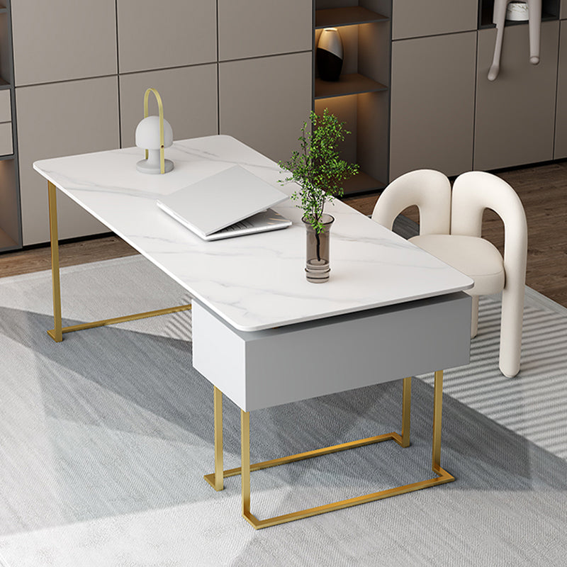 Rectangle Fintered Stone Top Office bureau de style moderne