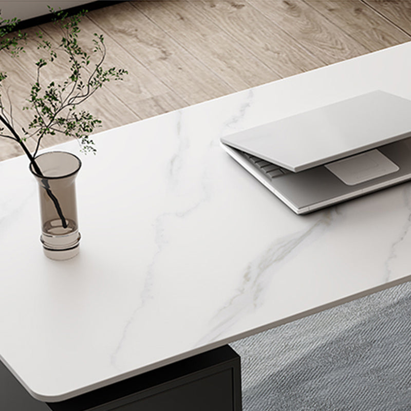 Rectangle Fintered Stone Top Office bureau de style moderne