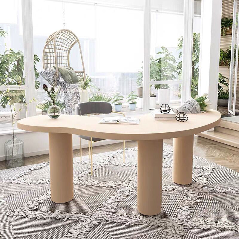 Bureau de bureau en bois de style contemporain Bureau de tâche de forme irrégulière avec 3 jambes