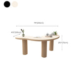 Bureau de bureau en bois de style contemporain Bureau de tâche de forme irrégulière avec 3 jambes