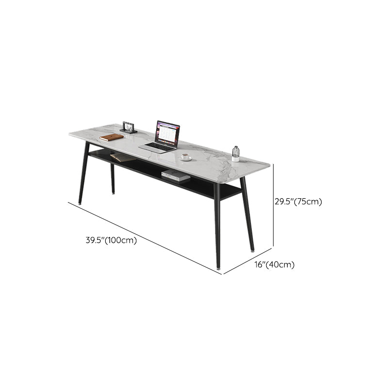 Descrito de la oficina de piedra rectángulo Top Office Modern Writing Desk for Office