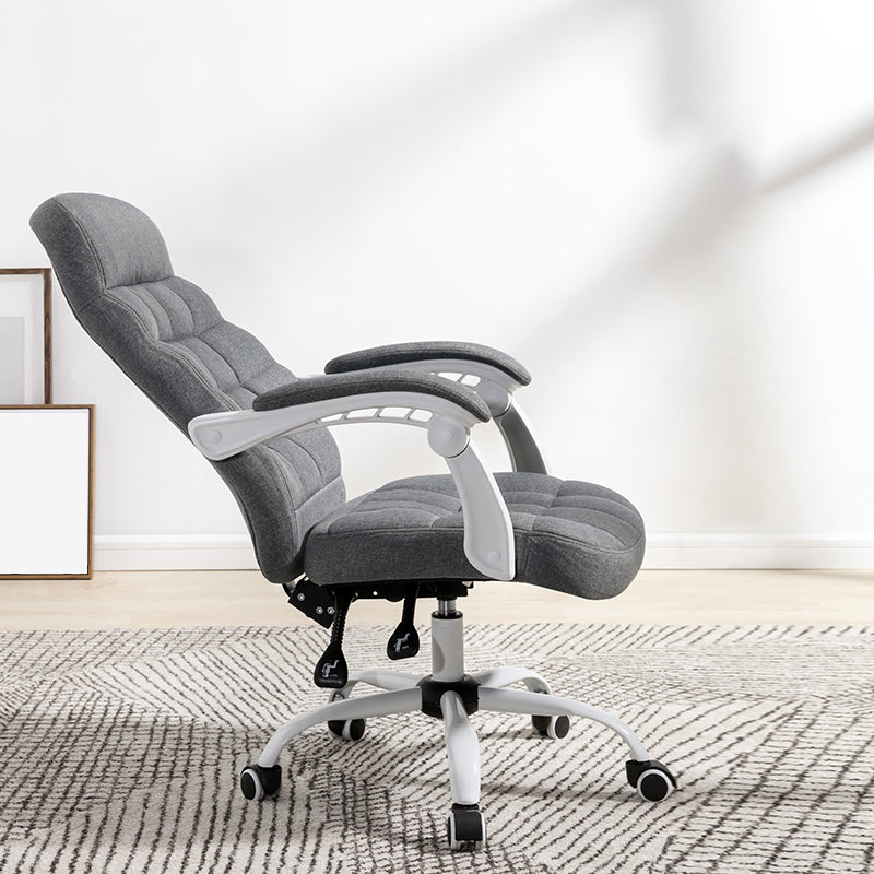 Padded Arms Office Chair Leather Tilt Mechanism No Distressing Ergonomic Desk Chair