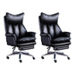 Modern Leather Armless Office Chair No Distressing Ergonomic Desk Chair with Wheels Black 2 Piece Set Clearhalo 'furn' 'furn_office_chair' 'Furniture' 'Office Chairs' 'Office Furniture' 'office_chair' 7450630