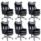 Modern Leather Armless Office Chair No Distressing Ergonomic Desk Chair with Wheels Black 6 Piece Set Clearhalo 'furn' 'furn_office_chair' 'Furniture' 'Office Chairs' 'Office Furniture' 'office_chair' 7450634
