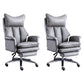 Modern Leather Armless Office Chair No Distressing Ergonomic Desk Chair with Wheels Grey 2 Piece Set Clearhalo 'furn' 'furn_office_chair' 'Furniture' 'Office Chairs' 'Office Furniture' 'office_chair' 7450639