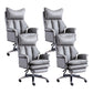 Modern Leather Armless Office Chair No Distressing Ergonomic Desk Chair with Wheels Grey 4 Piece Set Clearhalo 'furn' 'furn_office_chair' 'Furniture' 'Office Chairs' 'Office Furniture' 'office_chair' 7450642