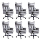 Modern Leather Armless Office Chair No Distressing Ergonomic Desk Chair with Wheels Grey 6 Piece Set Clearhalo 'furn' 'furn_office_chair' 'Furniture' 'Office Chairs' 'Office Furniture' 'office_chair' 7450643