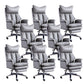 Modern Leather Armless Office Chair No Distressing Ergonomic Desk Chair with Wheels Grey 8 Piece Set Clearhalo 'furn' 'furn_office_chair' 'Furniture' 'Office Chairs' 'Office Furniture' 'office_chair' 7450644