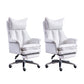 Modern Leather Armless Office Chair No Distressing Ergonomic Desk Chair with Wheels White 2 Piece Set Clearhalo 'furn' 'furn_office_chair' 'Furniture' 'Office Chairs' 'Office Furniture' 'office_chair' 7450646